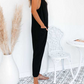 Solid Color V-Neck Pocket Jumpsuit HN4HHH66KN