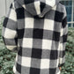 Double Take Full Size Plaid Long Sleeve Hooded Coat