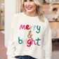 White Merry & Bright Round Neck Casual Sweater