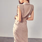 Sleeveless Button Front Tie Dress