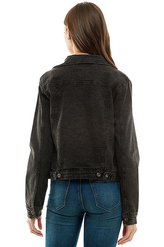 Spandex  Ladies  Casual Denim Jacket