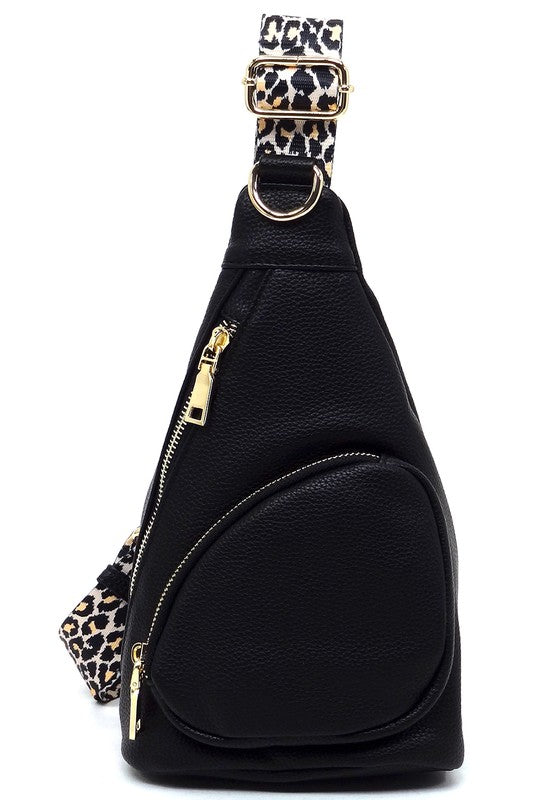 Leopard Strap Sling Backpack