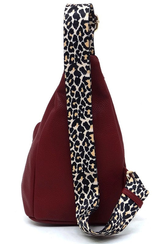 Leopard Strap Sling Backpack