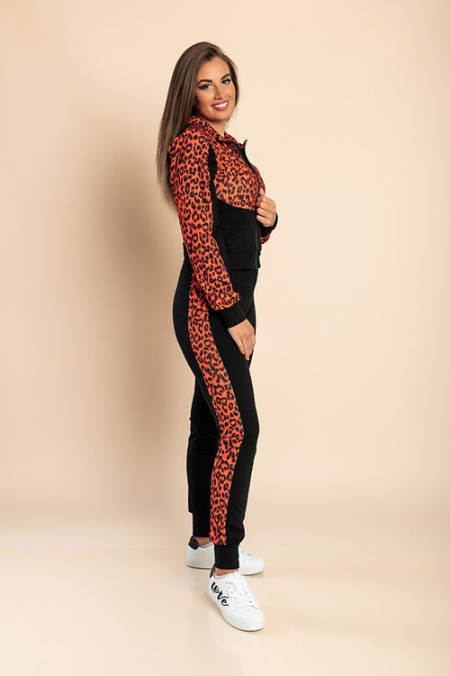 Segovia leopard print tracksuit set, red