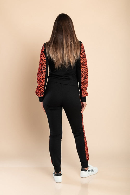 Segovia leopard print tracksuit set, red