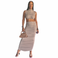 Women 2 piece crop top and skirt