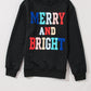 Black Merry And Bright Cable Knit Pullover Sweatshirt