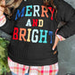 Black Merry And Bright Cable Knit Pullover Sweatshirt