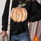 Black Fall Pumpkin Graphic Drop Shoulder Sweatshirt