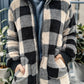 Double Take Full Size Plaid Long Sleeve Hooded Coat