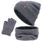 Winter Hat Scarf Gloves Set Women Thick Glove Beanies Ring Scarf  Girls Gift