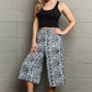 Ninexis Leopard High Waist Flowy Wide Leg Pants with Pockets