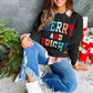 Black Merry And Bright Cable Knit Pullover Sweatshirt