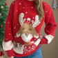 Reindeer Mock Neck Long Sleeve Sweater