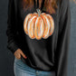 Black Fall Pumpkin Graphic Drop Shoulder Sweatshirt