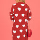 Heart Graphic Open Front Cardigan with Pockets