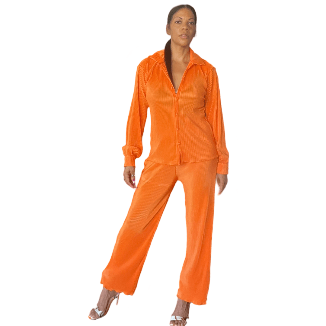 Women 2 Piece Pantsuit 2 piece Alpha C Apparel Orange