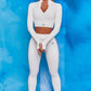 Alpha C apparel Women 2 Piece Seamless High Waist Yoga Set Activewear Alpha C Apparel L / White