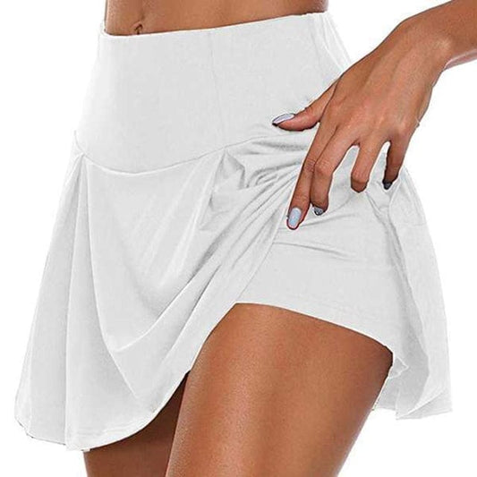 Alpha C Apparel Women Solid Color Two-Piece Bottom Shorts Solid Color Activewear Alpha C Apparel XXL / Skirt short