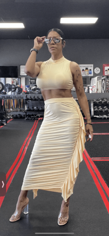 Alpha C Apparel Women 2 Piece Crop Top and Long Skirt Alpha C Apparel