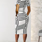 Alpha C Apparel Women Chic Spring/Summer Geometric Bodycon Dress Alpha C Apparel