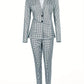 Women's Plaid Print Two-Piece Set business suit Alpha C Apparel