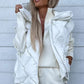 White Quilted Zipper Front Thermal Hooded Vest Coat Coats Alpha C Apparel