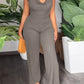 V-Pile Tie - Up Backless Casual Wide-Leg Jumpsuit
 HWUBKQ2MHQ Jumpsuits Alpha C Apparel L / L415 Grey