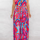 Women's clothing printed sleeveless casual V-neck wide leg jumpsuit HW5SUAN5B4 Jumpsuits Alpha C Apparel S / Magenta