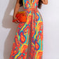 Women's clothing printed sleeveless casual V-neck wide leg jumpsuit HW5SUAN5B4 Jumpsuits Alpha C Apparel XL / Orange