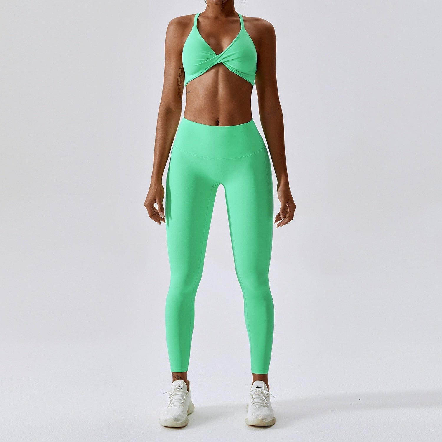 Yoga Set Women's Tracksuit Fitness Sports Set Workout Clothes For Women Gym Set Women Outfits Sports Bra Yoga Pants Yoga Suit Alpha C Apparel M / Apple Green Set-2 / China