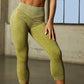 wholesale sport tops womens gym scrunch bum leggings sets ribbed seamless yoga set Alpha C Apparel M / Grass green-leggings