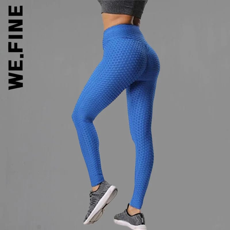 We.Fine Women Leggings Fashion High Waist Gym Tights Women's Leggings Seamless Bubble Female Clothing Sporty Leggings Woman Alpha C Apparel Royal Blue / XS