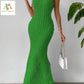 Elegant Mermaid Party Dress Alpha C Apparel S(4) / Green