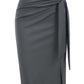 Alpha C Apparel Women Flattering High Waist Bodycon Elegant Pencil Skirt Alpha C Apparel S(4) / grey