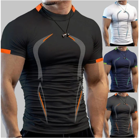 Summer Gym Shirt Sport T Shirt Men Quick Dry Running Shirt Men Workout Tees Fitness Tops Oversized Short Sleeve T-shirt Clothes Alpha C Apparel