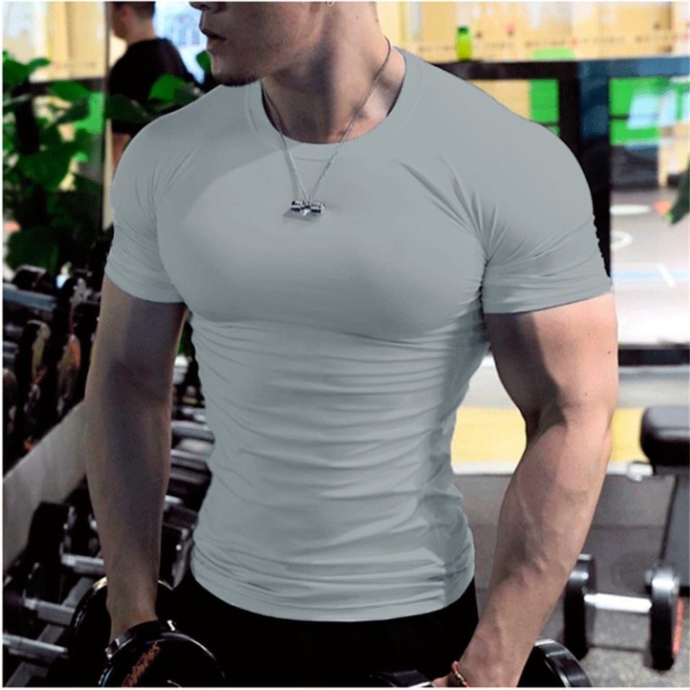 Summer Short Sleeve Fitness T Shirt Running Sport Gym Muscle T-shirts Oversized Workout Casual Shirt Alpha C Apparel