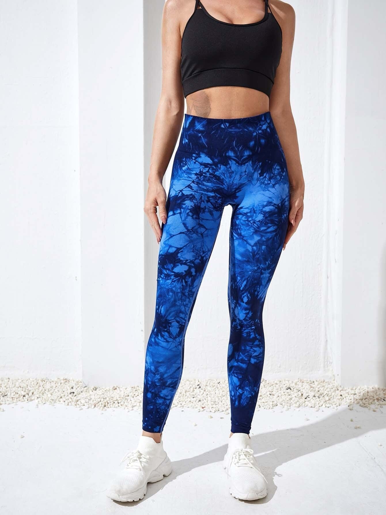 Tie Dye Yoga Pants Sport Leggings Women Seamless High Waist Push Up Woman Tights Fitness Workout Leggins Gym Clothing 2023 New tights Alpha C Apparel M / Royal blue