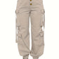 High Waist Jogger Pants - Alpha C Apparel, Solid Flap Pockets, Casual Spring/Fall women apparel Alpha C Apparel