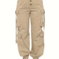 High Waist Jogger Pants - Alpha C Apparel, Solid Flap Pockets, Casual Spring/Fall women apparel Alpha C Apparel