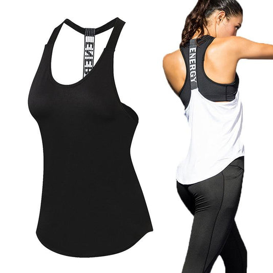 Women Letter Print Backless Fitness Tank Tops Alpha C Apparel