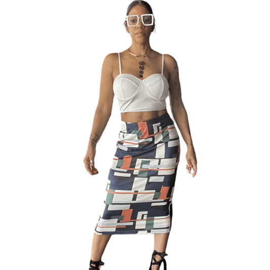 Alpha C Apparel Multicolor Pencil Skirt women skirt Alpha C Apparel