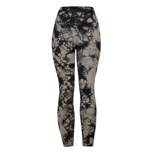 Tie Dye folding non slip butt lifting high waist workout pants women clothes seamless fitness sports yoga leggings Alpha C Apparel XL / Black