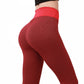 Women Solid Butt Lifting High Waist Workout Gym Fitness Yoga Pants Alpha C Apparel XXL / Red