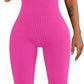 YIOIOIO Women Workout Seamless Jumpsuit Yoga Ribbed Bodycon One Piece Square Neck Leggings Romper. Back to results Amazon Small / 05rose