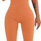 YIOIOIO Women Workout Seamless Jumpsuit Yoga Ribbed Bodycon One Piece Square Neck Leggings Romper. Back to results Amazon Small / 07orange