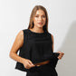 Sleeveless Tank Top & Wide Leg Pants Lounge Set - Black