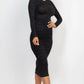 Ruched Long Sleeve Midi Dress CCWHOLESALECLOTHING