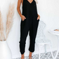 Solid Color V-Neck Pocket Jumpsuit HN4HHH66KN