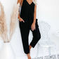 Solid Color V-Neck Pocket Jumpsuit HN4HHH66KN